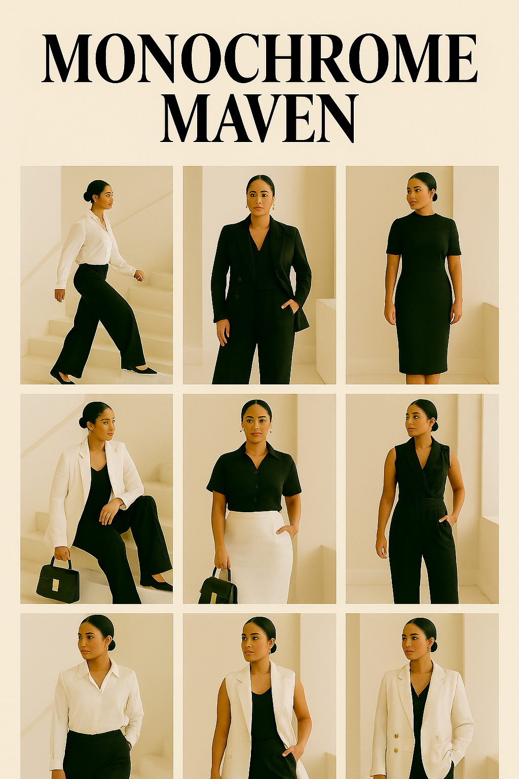 9 Black-and-White Outfits That Redefine Editorial Workwear